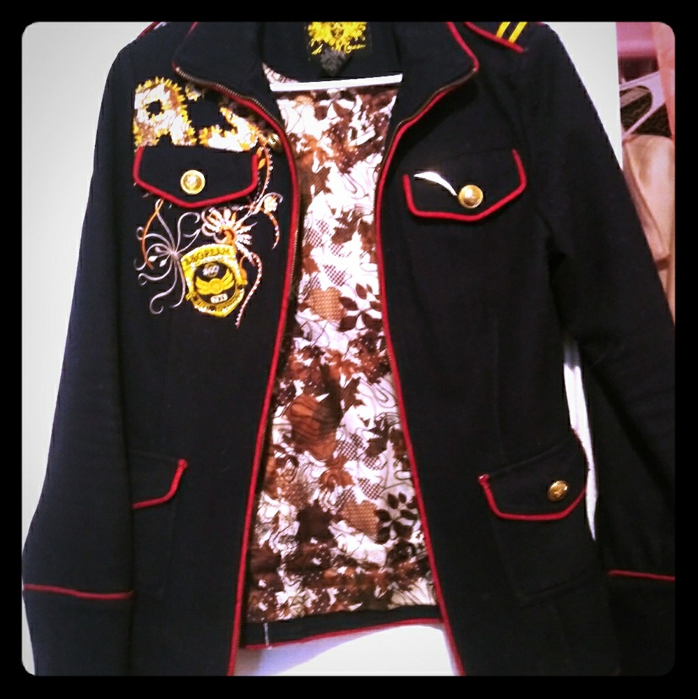 Felt printed designer jacket